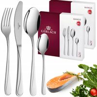 GERLACH KOMPLET ZESTAW SZTUĆCÓW SZTUĆCE PUDEŁKO POŁYSK MANGO 12 OSÓB 48el