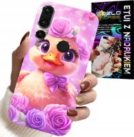 ETUI DO HUAWEI P20 PRO - SŁODKA KACZUCHA, KACZKA NA RÓŻOWYM TLE