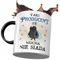 Kubek Czarny Dla Producenta Że Mucha Nie Siada Z Nadrukiem Ze Zdjęciem