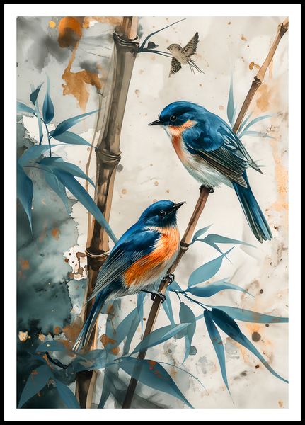 Plakat 68x98cm Trzy Ptaki zdjęcie 3