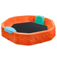 Piaskownica plastikowa 150x150x25cm POMARAŃCZOWA + pokrowiec