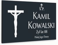 nadruk uv TABLICZKA NAGROBNA nagrobkowa 30x20 dibond nierdzewna antracyt