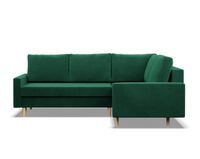 Duży narożnik, prawy, MILO, velvet, 223x172x92 cm, butelkowa zieleń