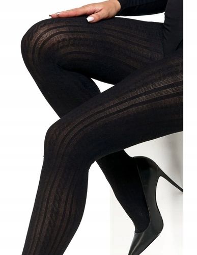 RAJSTOPY CZARNE MATOWE CLARA2 BEZPALCOWE DAMSKIE WZÓR PASKI 90 DEN MORAJ R4 na Arena.pl