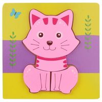 Drewniana Układanka Edukacyjna Puzzle - kot