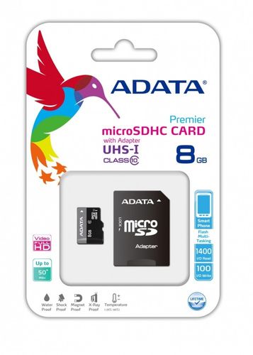 Adata microSD Premier 8GB UHS-1/class10 + adapter na Arena.pl