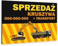 nadruk UV TABLICZKA reklamowa szyld SPRZEDAŻ KRUSZYWA DIBOND 40x30 cm