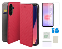 Etui z klapką do SAMSUNG GALAXY A37 5G smart magnet czerwony + folia TPU