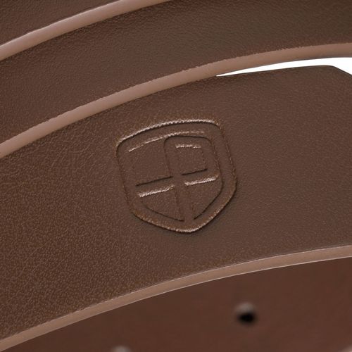 wąski pasek damski ze skóry ekologicznej w kolorze khaki ze złotą na Arena.pl