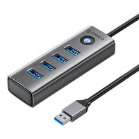 Hub USB Orico PDD4U 4x USB 3.0 5Gbps Szary Adapter