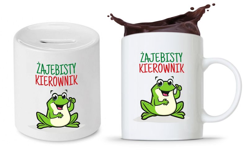 Dla Kierownika Zestaw Kubek + Skarbonka Prezent Z Nadrukiem Ze Zdjęciem zdjęcie 1