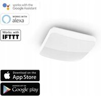 Hama Lampa sufitowa sterowana Wi-Fi, efekt brokatu, kwadratowa, 27 cm