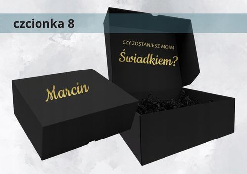 Pudełko box CZARNE czy zostaniesz ŚWIADKIEM Świadkową ślub prezent na Arena.pl