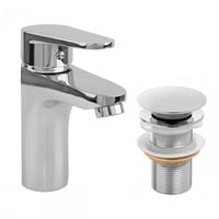 Bateria umywalkowa w komplecie z korkiem klik klak bez przelewu chrom