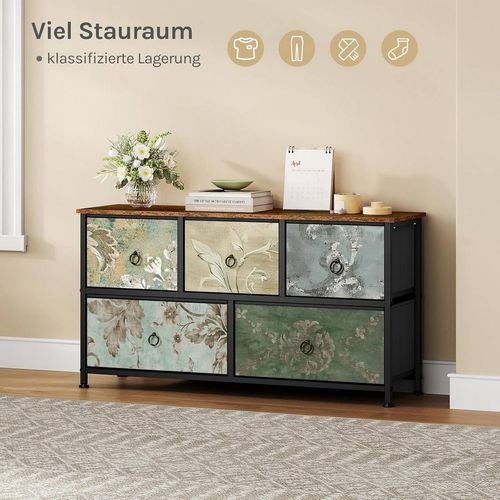 Komoda materiałowa 5 dużych szuflad kwiaty organizer na Arena.pl