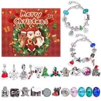 kalendarz adwentowy bransoletka biżuteria zawieszki charms diy 24 sztuki