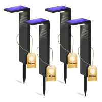 4x LAMPA SOLARNA LED SŁUPEK OGRODOWY WBIJANY SZPIKULEC CZUJNIK ZMIERZCHU