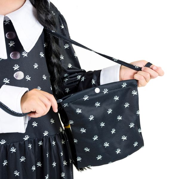 Przebranie Wednesday rozmiar 134-140 + peruka zdjęcie 7