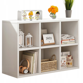 KOMODA BIAŁA REGAŁ MODUŁOWY NA KSIĄŻKI Z 6 PÓŁKAMI LOFT STYL SKANDYNAWSKI