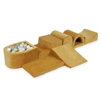 Największy piankowy plac zabaw z basenem micro Velvet soft carmel + 100 piłek (przezroczyste, białe, perła, szare, jasne złoto)