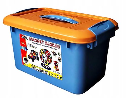 EDUKACYJNE KLOCKI MAGNETYCZNE 124 elementy SZABLON certyfikat GRATIS na Arena.pl