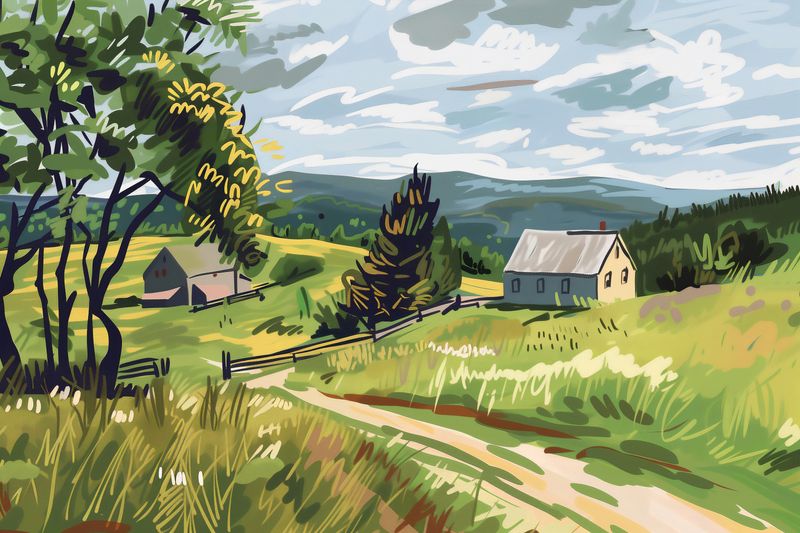 Plakat 30x20cm Bujna Wieś zdjęcie 1