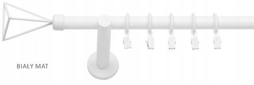 KARNISZ POJEDYNCZY 200 CM 19 MM CZARNY MAT BIAŁY MAT WYBÓR ZAKOŃCZEŃ RENA na Arena.pl