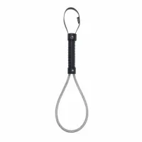 sportsheets edge metal loop spanker czarny - precyzyjny bat z metalową