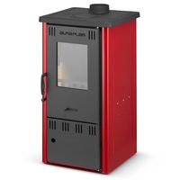 Piec kominek stalowy koza nowoczesny ALFA-PLAM Elita2 ECO 6,5kW czerwony