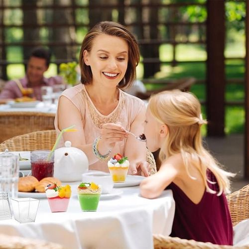 PUCHARKI KWADRATOWE DO DESERÓW 120ml 50szt NA PRZEKĄSKI DESERY POJEMNIKI na Arena.pl