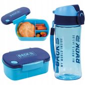 BIDON + ŚNIADANIÓWKA Z DWIEMA PRZEGRÓDKAMI: NIEBIESKI + GRANATOWY