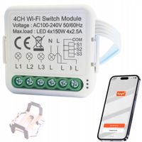 4 KANAŁY SWITCH MODUŁ WIFI TUYA INTELIGENTNY DOM PRZEŁĄCZNIK ŚWIATŁA PRĄDU