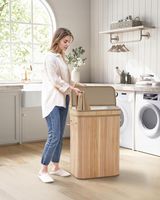 BAMBUSOWY KOSZ NA PRANIE BIELIZNĘ ZABAWKI POJEMNIK Z POKRYWĄ 80l