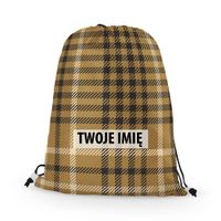 WORKO-PLECAK z Twoim imieniem Brązowa krata V 031
