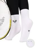 Skarpety sportowe unisex z haftem tenis białe 3PAK 31-34 YOCLUB