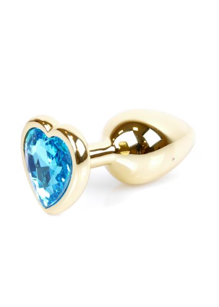 Plug-Jewellery Gold  Heart Plug- Light Blue zdjęcie 6