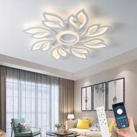 MYYCX lampa sufitowa LED 80cm biała nowoczesna ściemnialna z pilotem