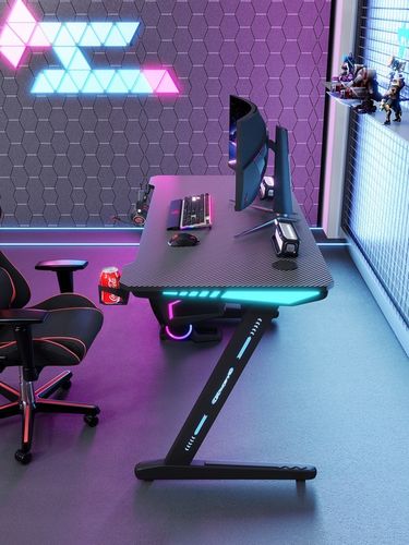 Biurko Gamingowe Komputerowe Stół dla Gracza Nowoczesne LED 120 cm na Arena.pl