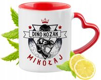 Kubek Czerwony Z Uszkiem W Kształcie Serca Dla Mikołaja Na Prezent