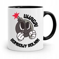 Dla Rolnika Kubek Czarny Uwaga Bombowy Rolnik Z Nadrukiem Ze Zdjęciem