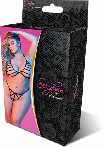 magic silk exposed komplet plus size biustonosz halter + stringi na Arena.pl