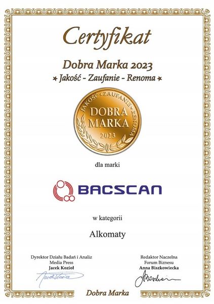 Alkomat BACscan Mobile z Bluetooth 4.0+kalibracje zdjęcie 7