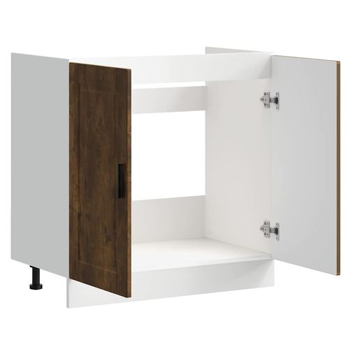 Szafka pod zlewozmywak, Porto, przydymiony dąb, 80x46x81,5 cm na Arena.pl