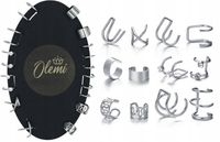 Kolczyki Nausznice SREBRNE stal chirurgiczna zestaw 6 par T