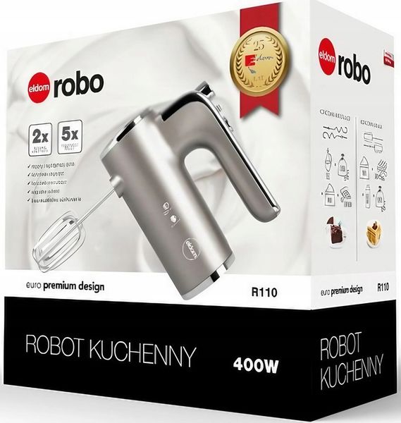 MOCNY Mikser ręczny 5 biegów TURBO MOC 400W INOX SOLIDNY 4 TRZEPACZKI zdjęcie 3