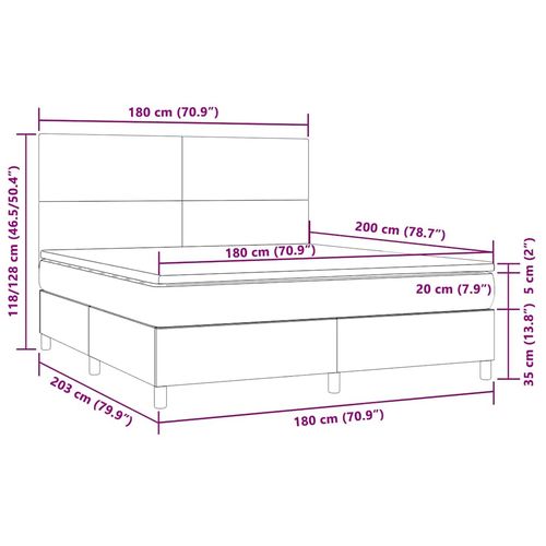 Łóżko kontynentalne z materacem i LED zielony aksamit 180x200cm na Arena.pl