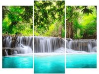 OBRAZ KOLOROWA WODA KOLOROWY WODOSPAD BŁĘKITNA RZEKA