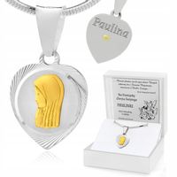 Srebrny medalik 925 Chrzest Komunia GRAWER