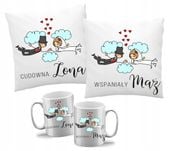 Prezent na ślub rocznicę Mąż i Żona Poduszka kube