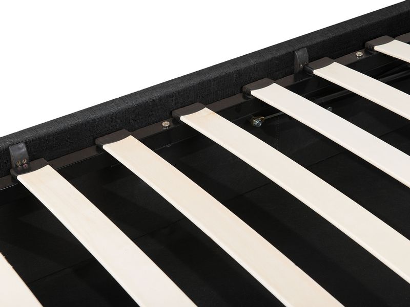 Łóżko z pojemnikiem tapicerowane 90 x 200 cm szare DINAN zdjęcie 8